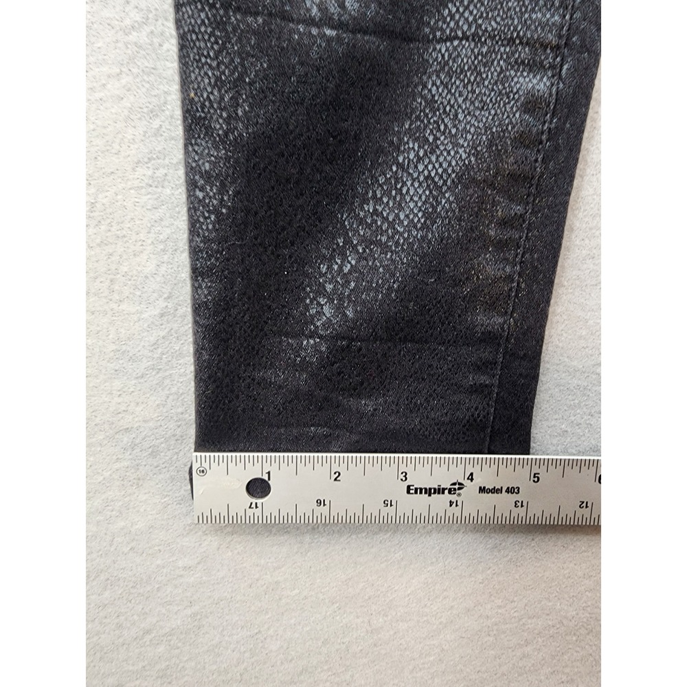 Seven7 Ultra High Rise Skinny Jeans Black Snakeskin Animal Print Pants Size 10 - Picture 13 of 15
